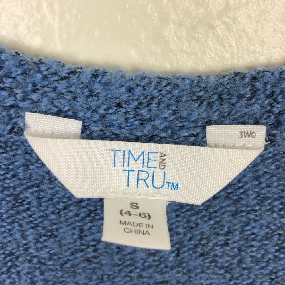 Time and Tru Cute Blue Sweater Top - Picture 5 of 5